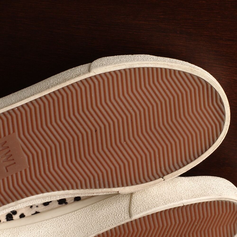 Madewell Sneakers Womens SZ 8.5 BLK White Sidewalk Low Calf Hair Splatter Shoes - Picture 10 of 12